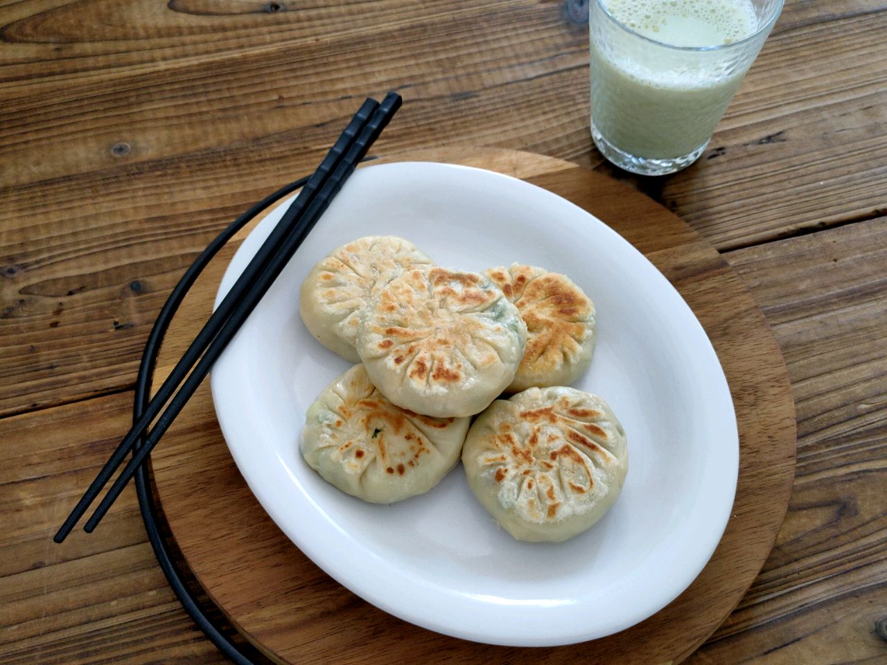 素馅韭菜饼