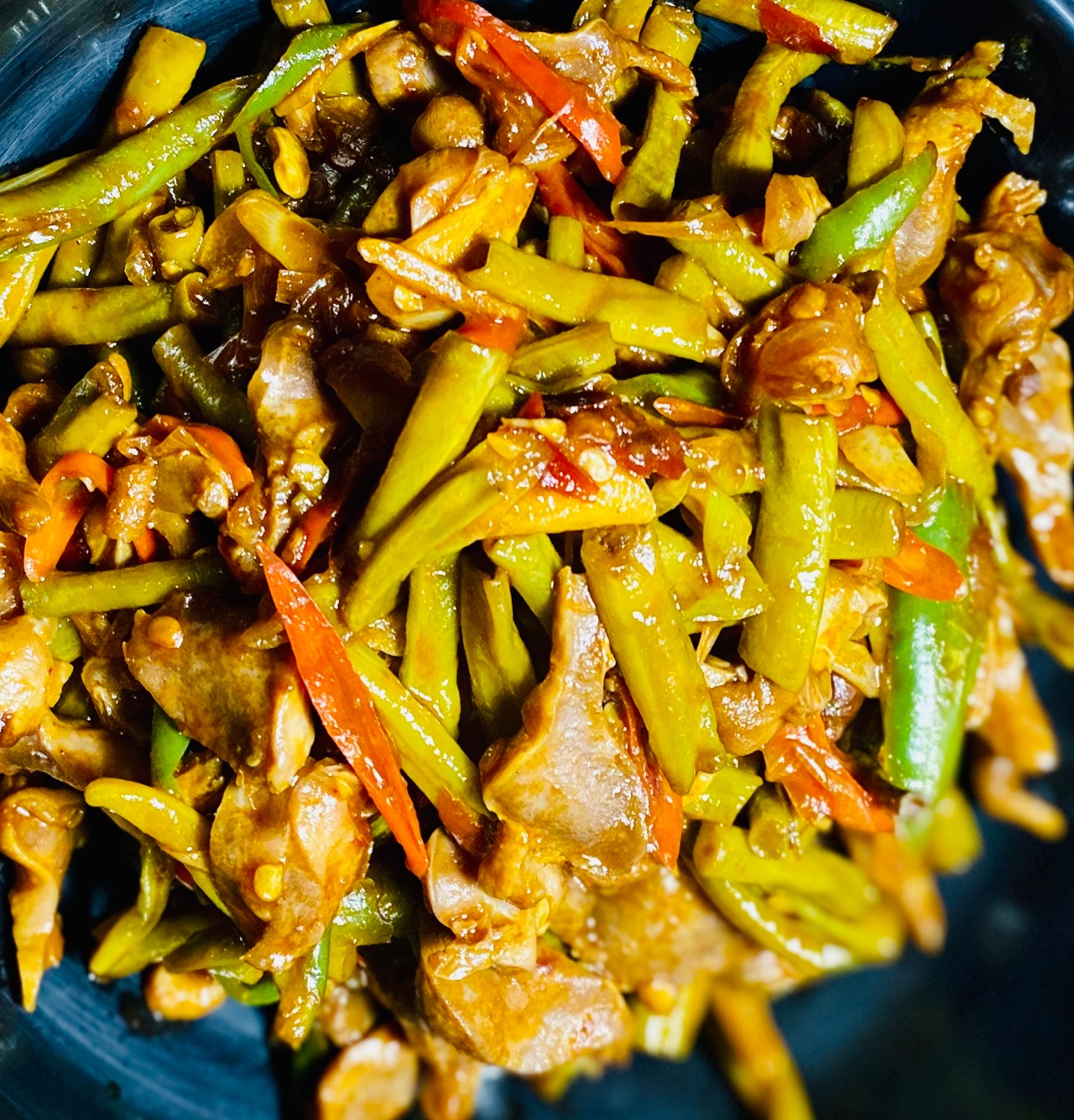 酸豆角炒鸡胗