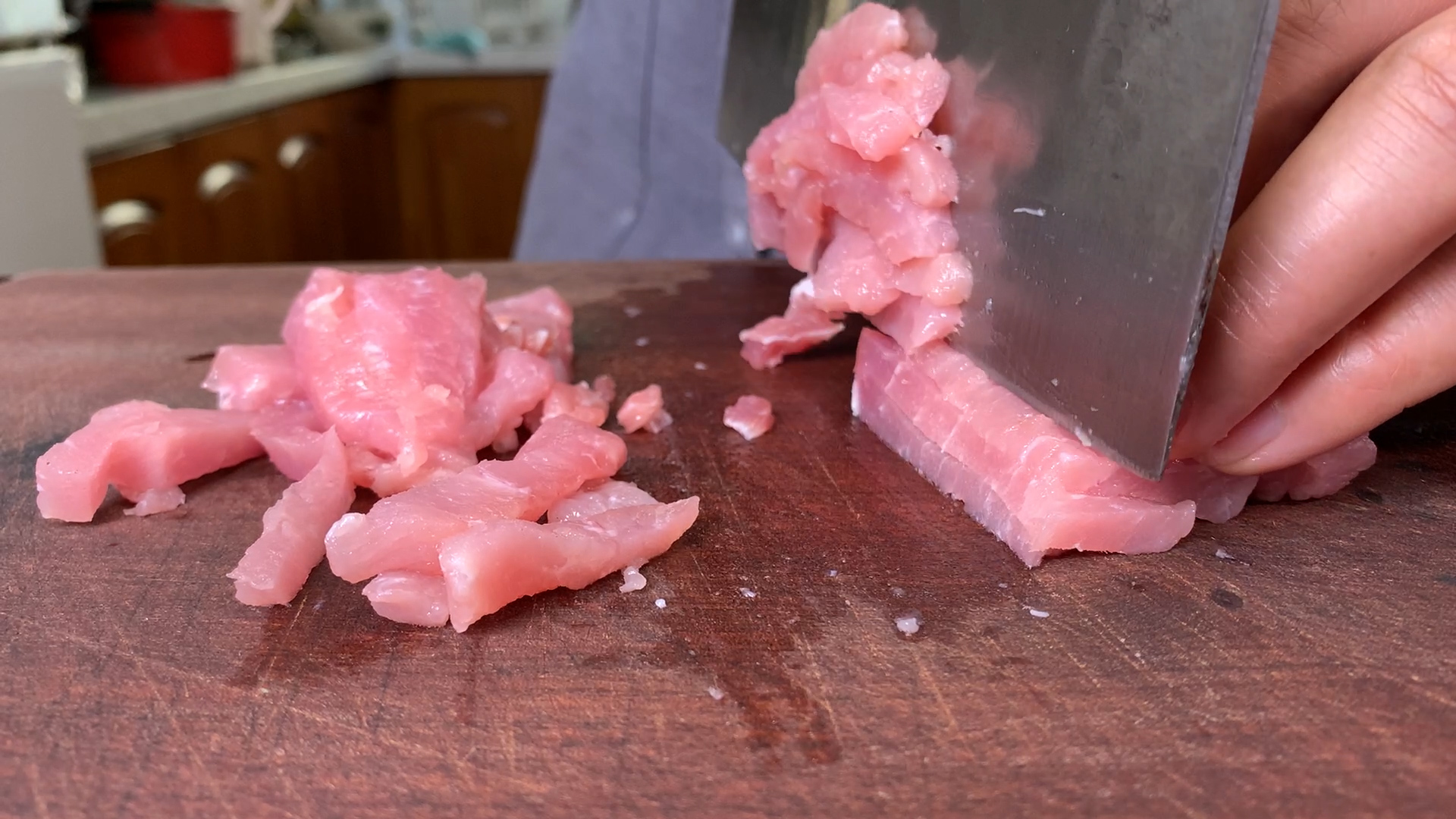 蒜黄肉丝