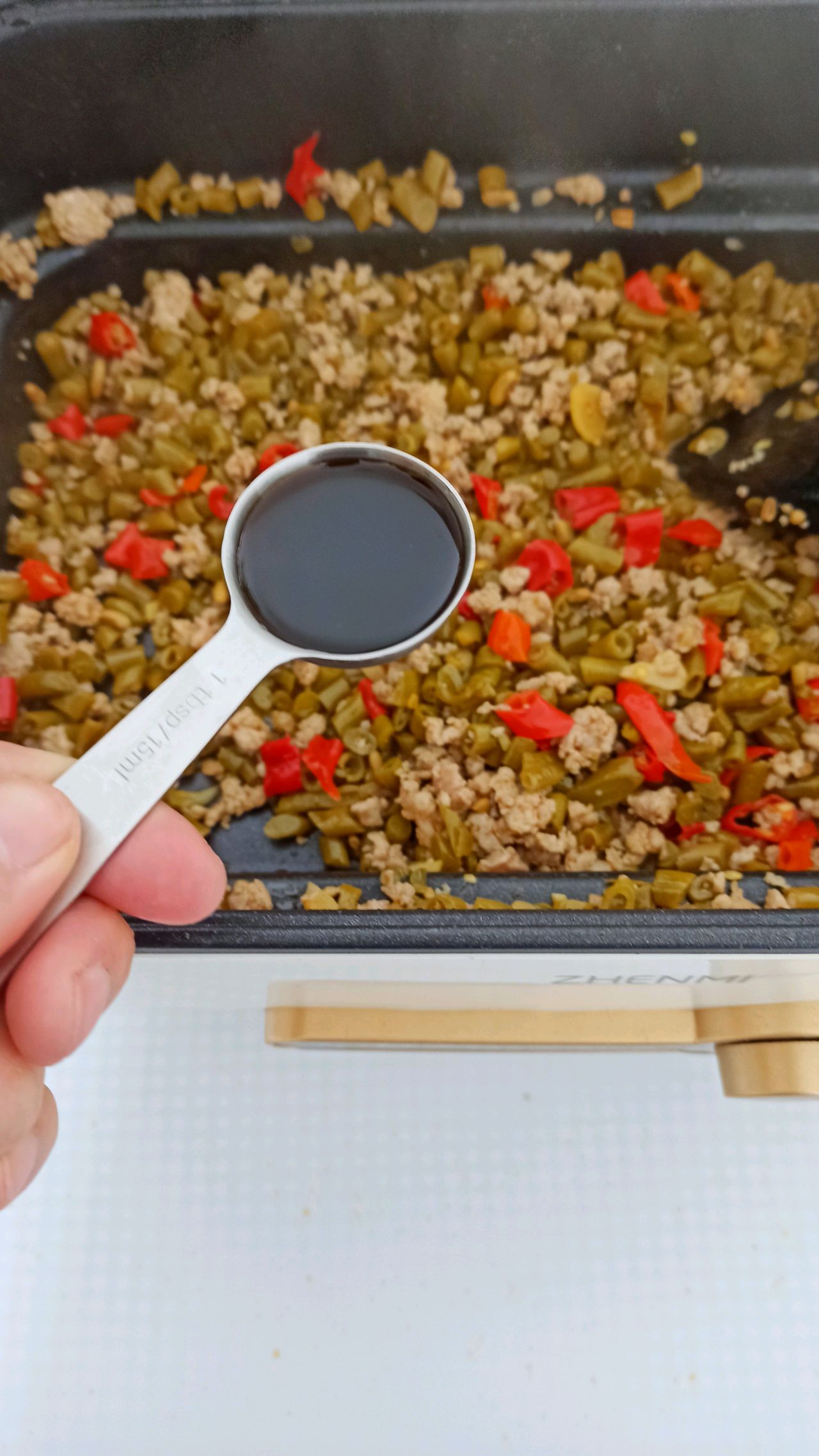 酸豇豆炒肉沫