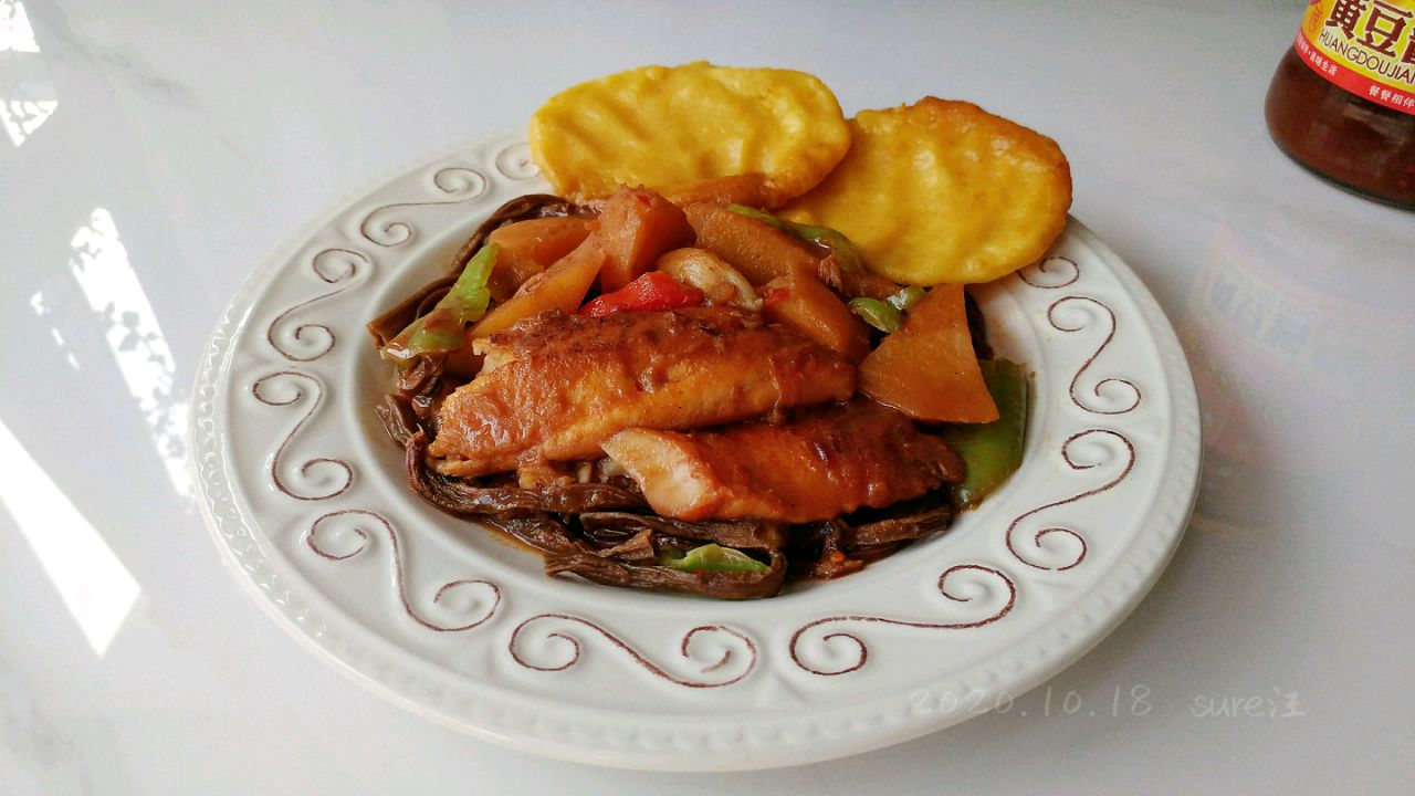 蒜辣蚝香土豆鱼