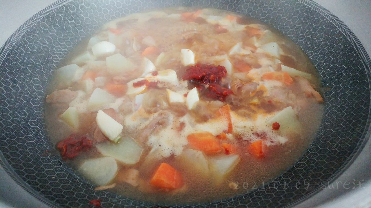 蒜辣萝卜豆瓣鸡