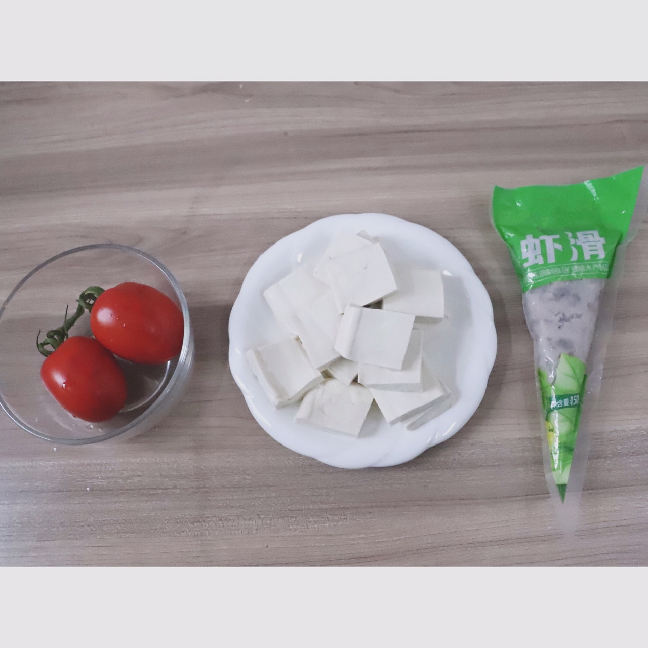 酸酸甜甜虾滑豆腐