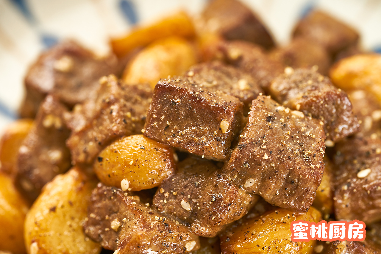 蒜子炒牛肉粒