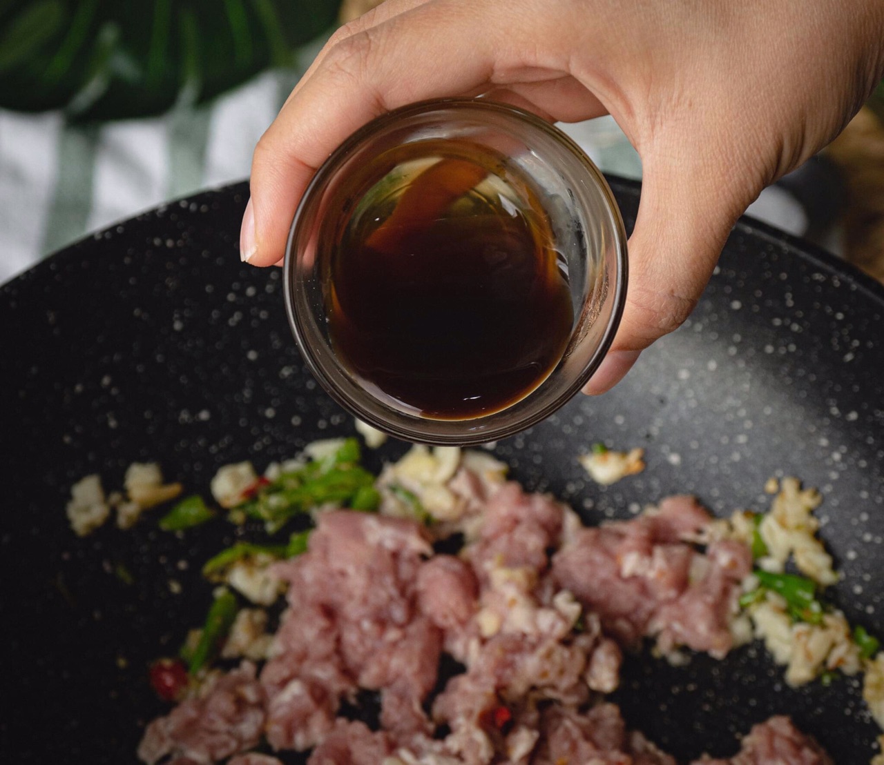 泰式豆腐罗勒炒肉沫