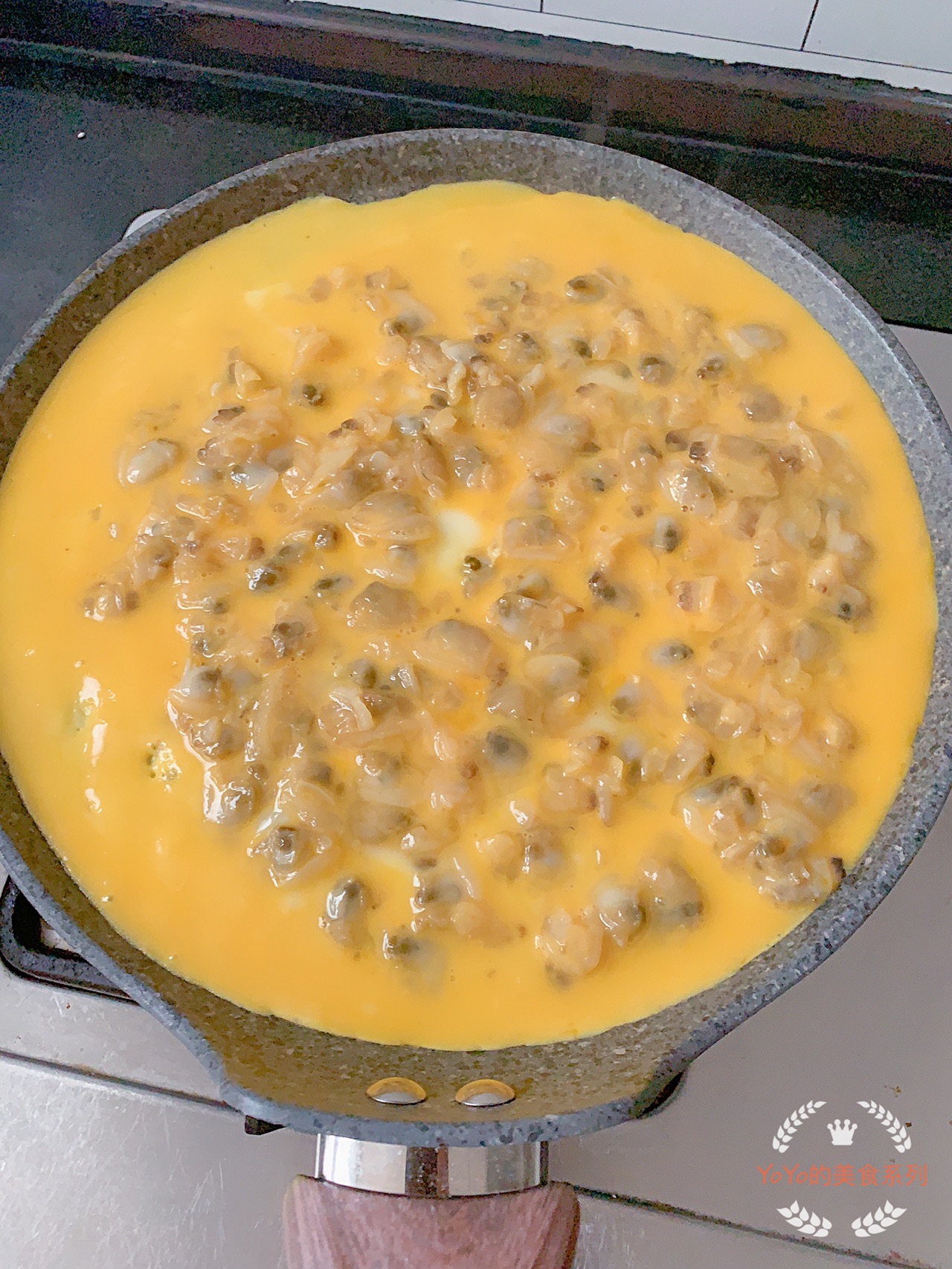 糖醋蛤蜊蛋饼