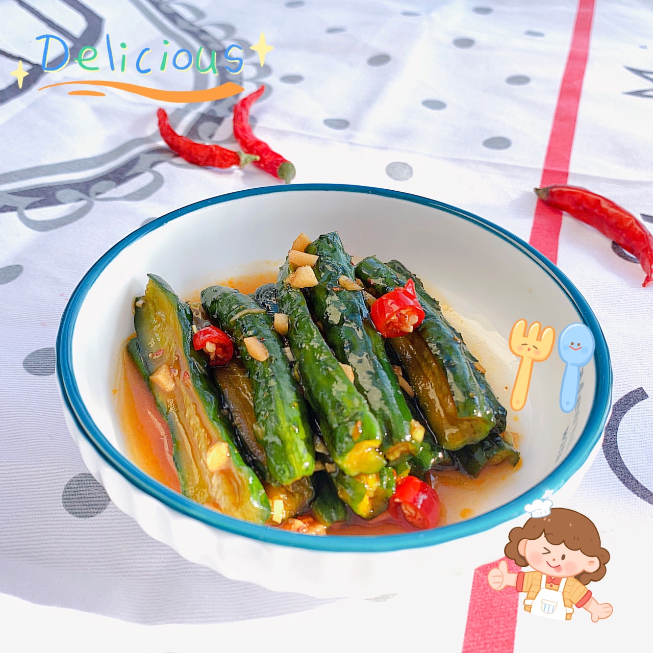 甜酸小黄瓜，清脆爽口开胃小菜
