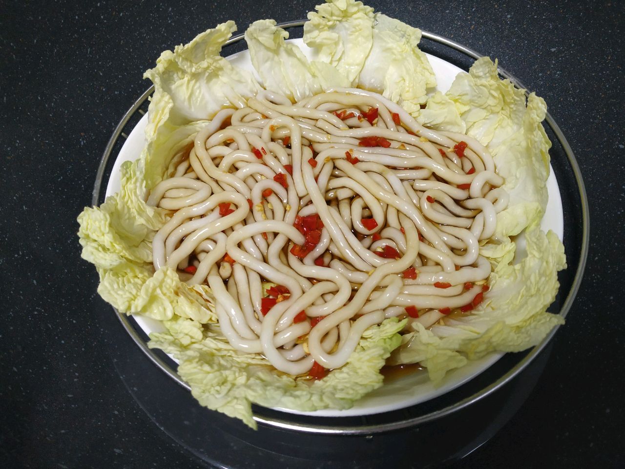 娃娃菜蒸土豆粉