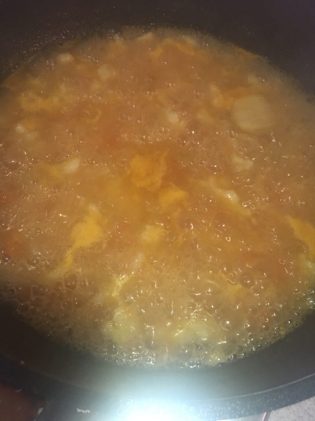 西红柿油菜鸡蛋疙瘩汤