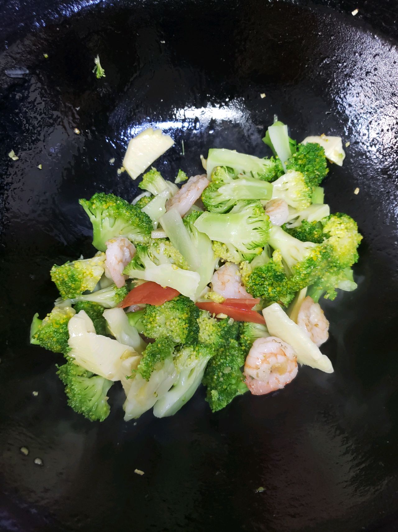 西兰花冬笋炒虾仁
