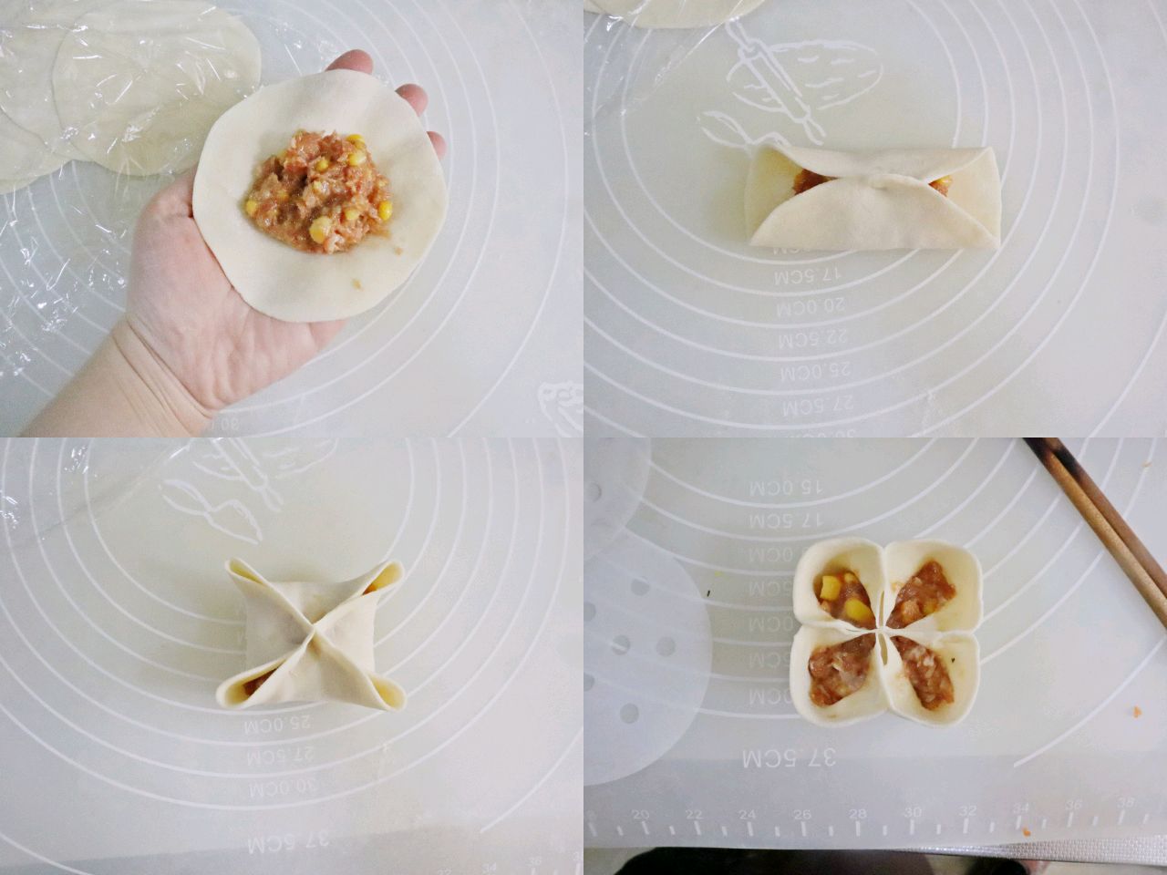 喜庆年菜四喜蒸饺❗️颜色夺目皮薄馅嫩❗️做法超详细