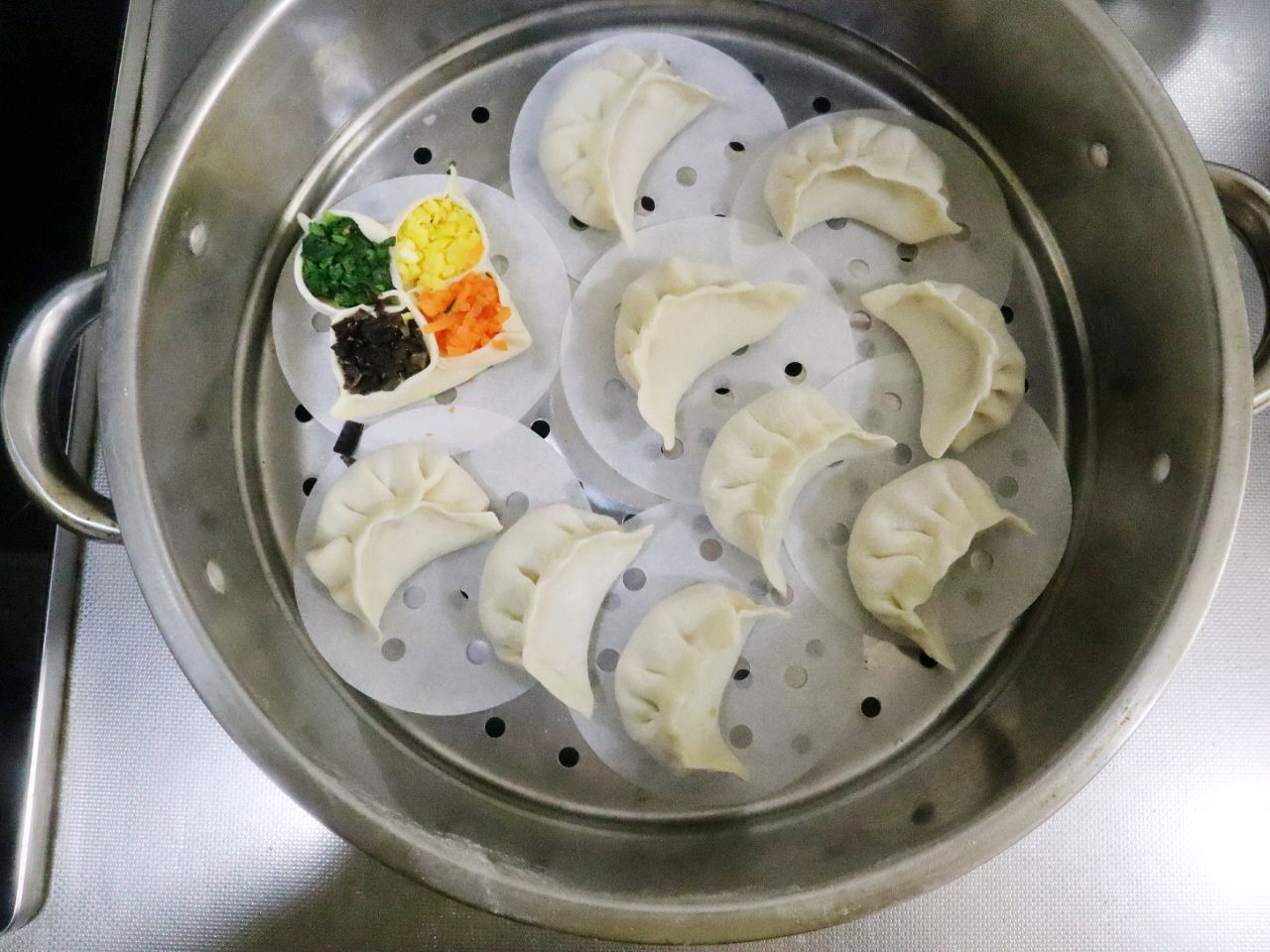 喜庆年菜四喜蒸饺❗️颜色夺目皮薄馅嫩❗️做法超详细