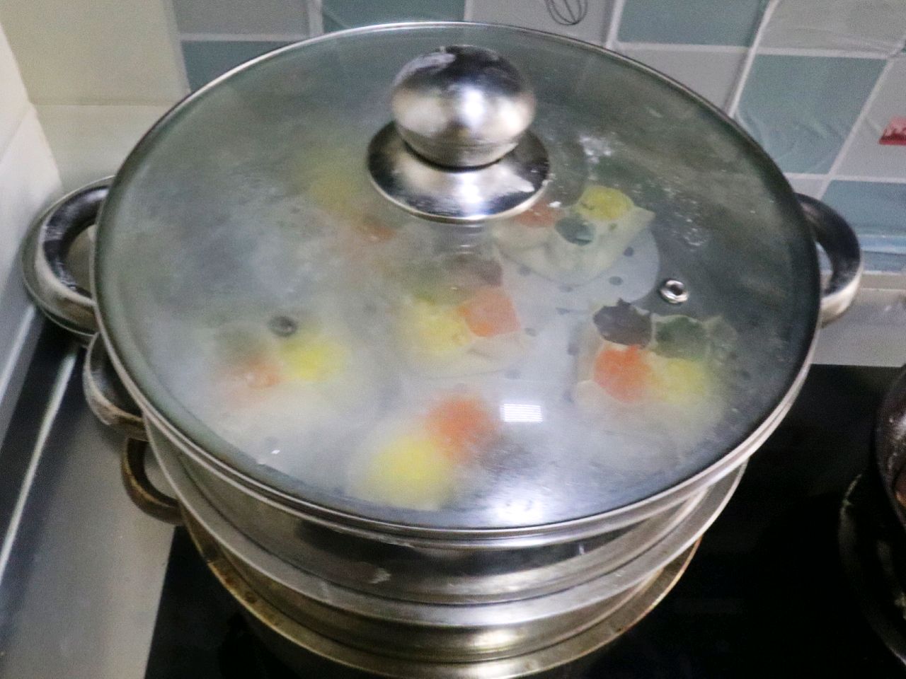 喜庆年菜四喜蒸饺❗️颜色夺目皮薄馅嫩❗️做法超详细