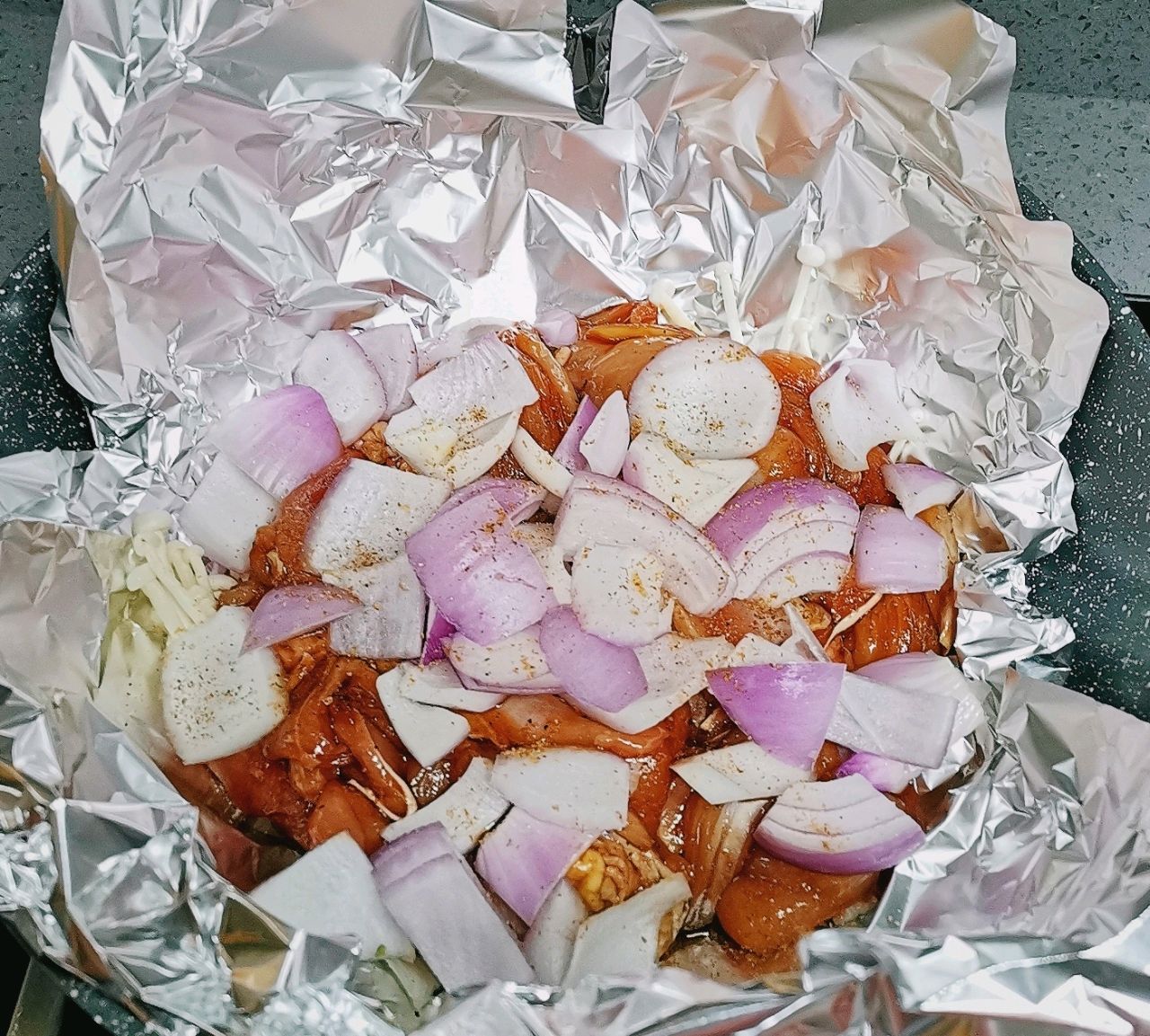 锡纸•金针菇鸡肉