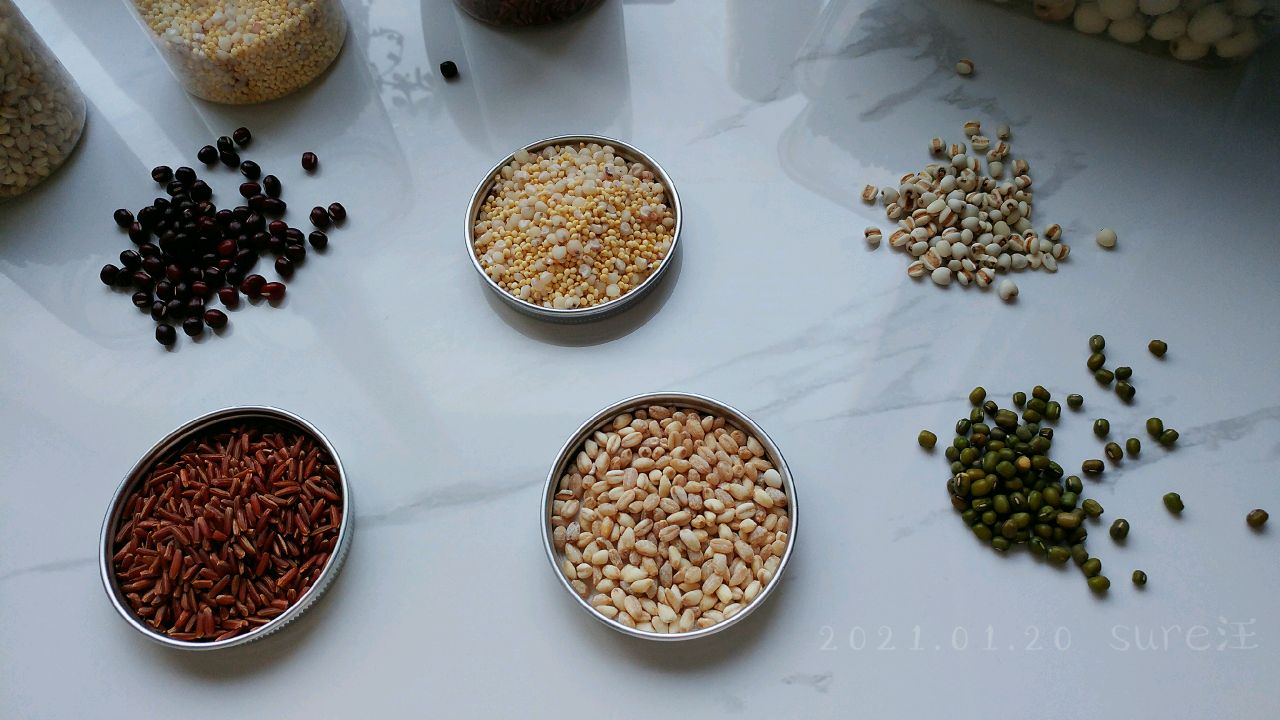 虾干油姜杂豆粥