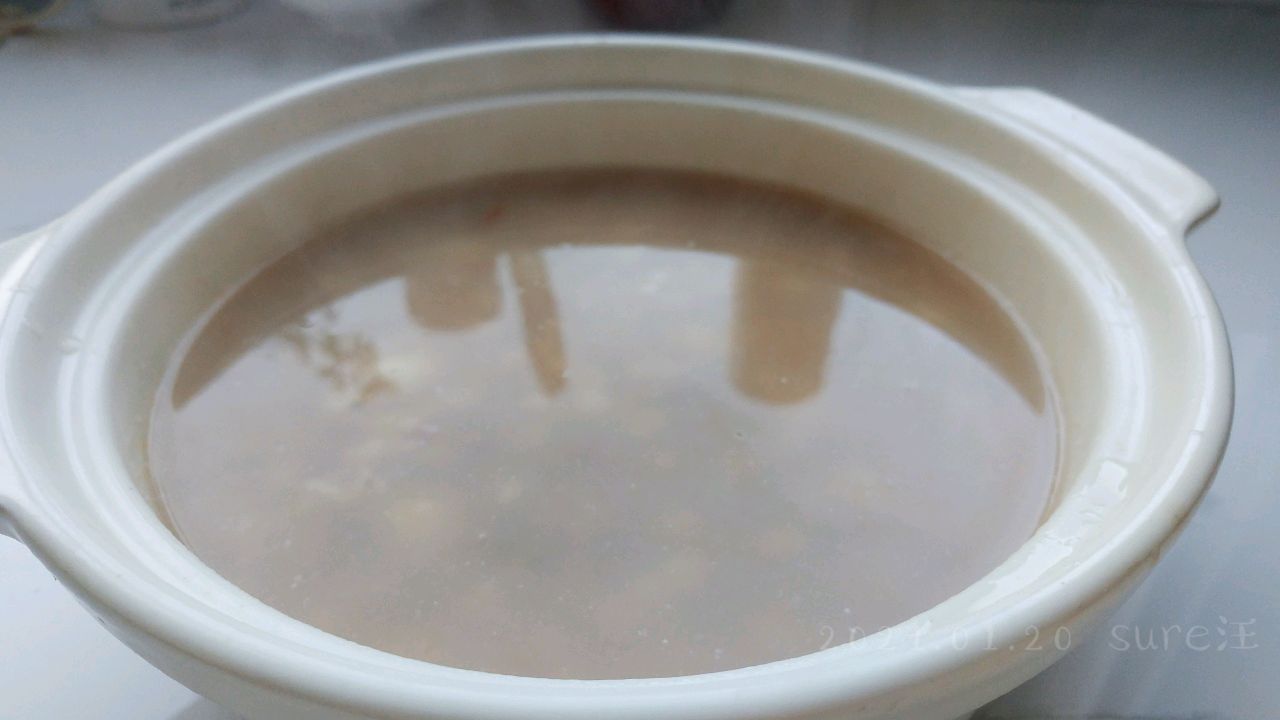 虾干油姜杂豆粥