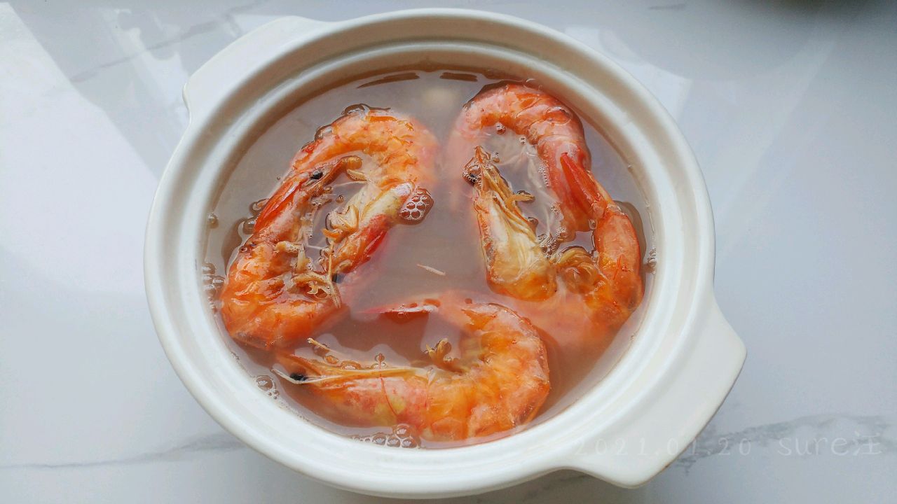 虾干油姜杂豆粥