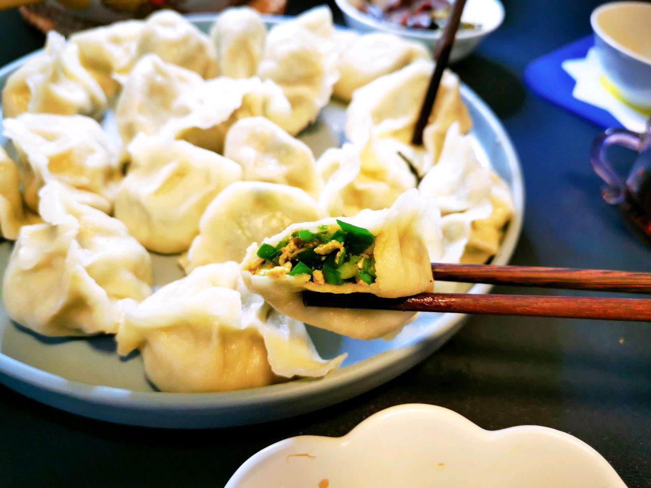 虾米韭菜鸡蛋饺 鲜得不得了