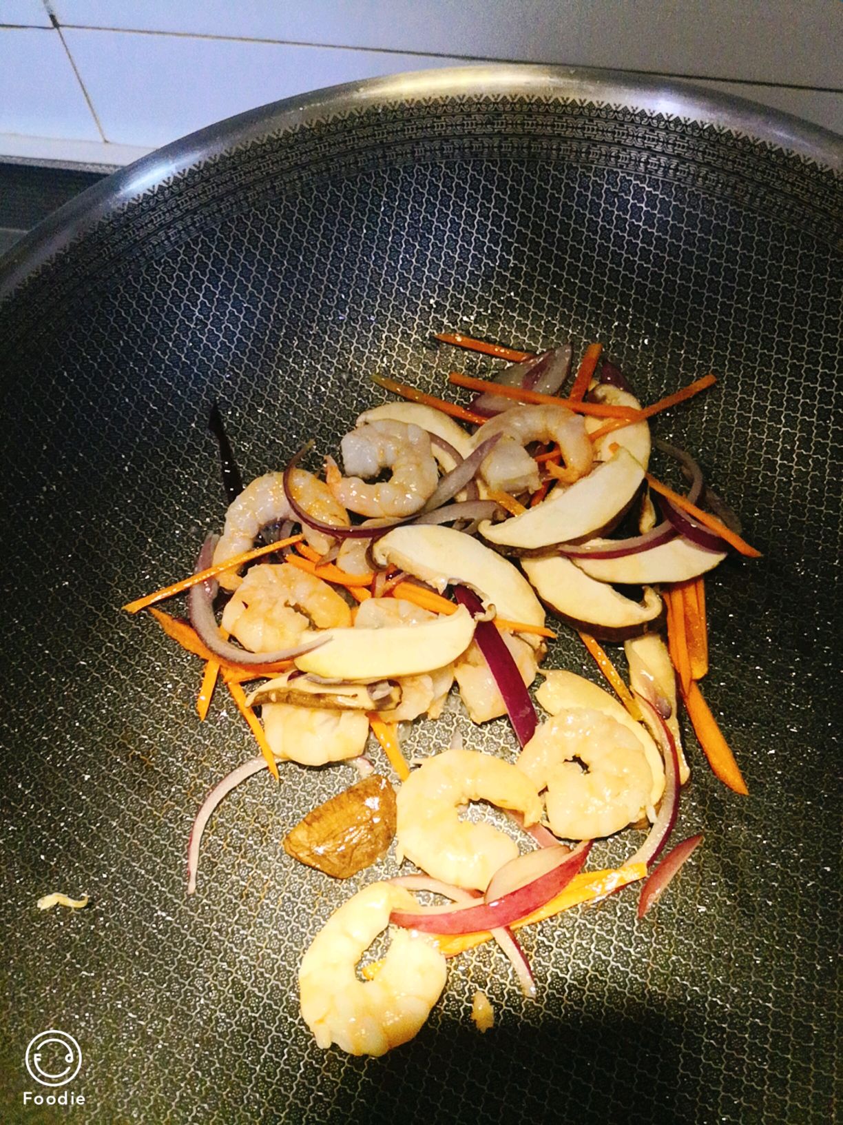 虾仁炒面