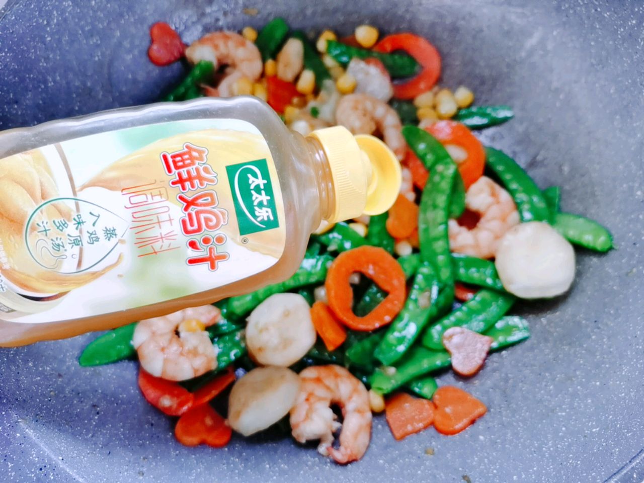 虾仁炒时蔬