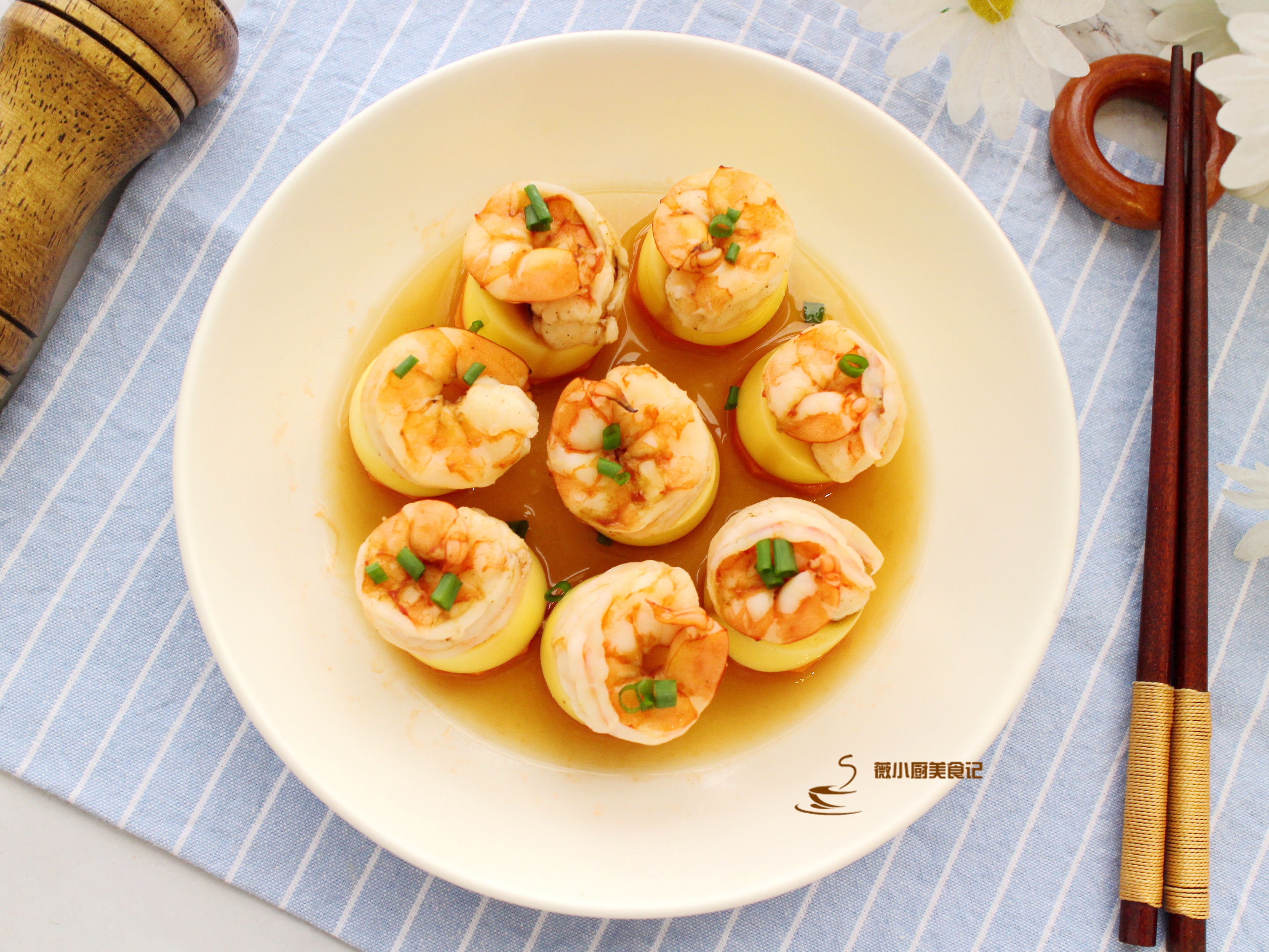 虾仁蒸玉子豆腐