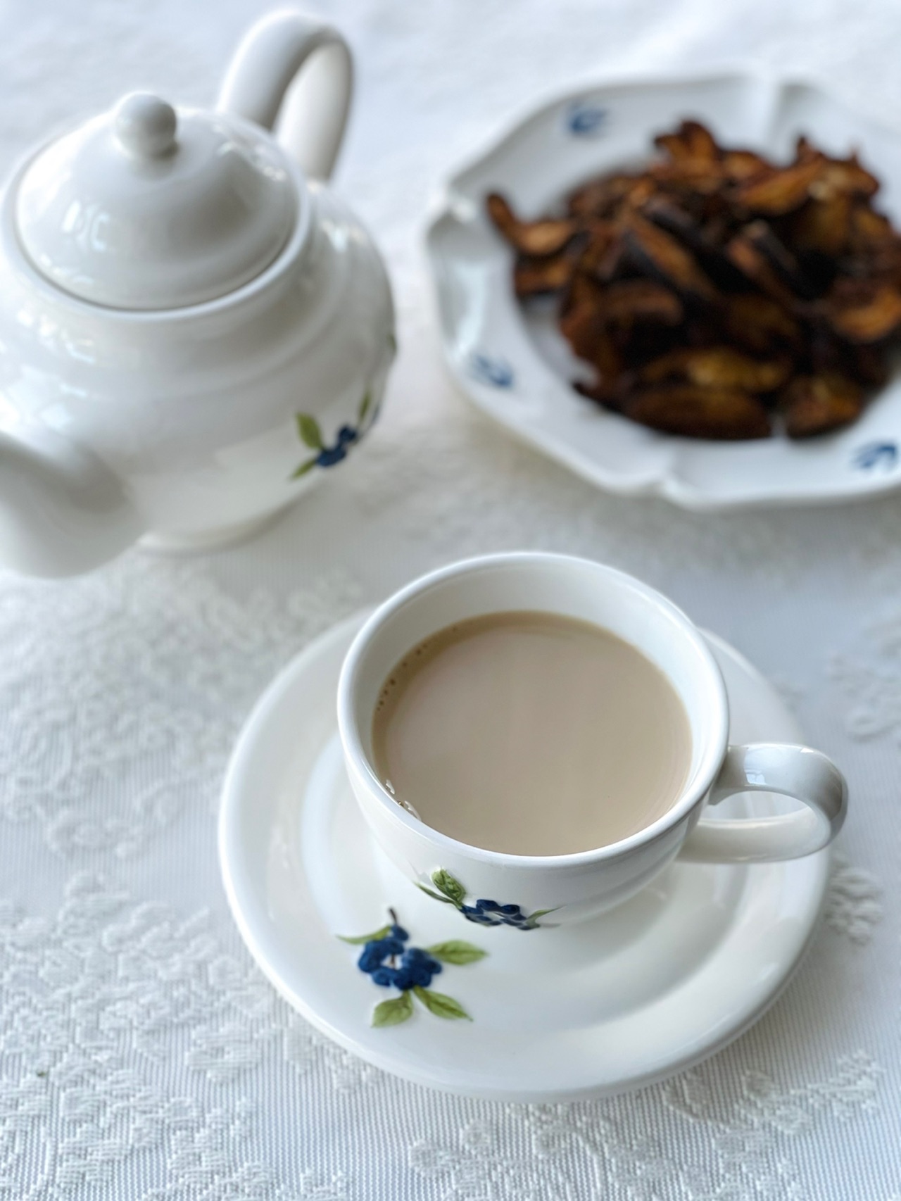 下午茶组合｜好吃的小零食烤孜然辣香菇+煮奶茶