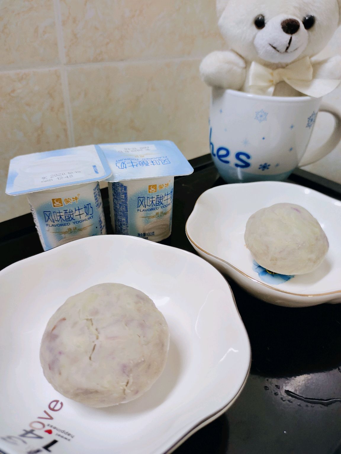 下午点心～紫薯水果麦片