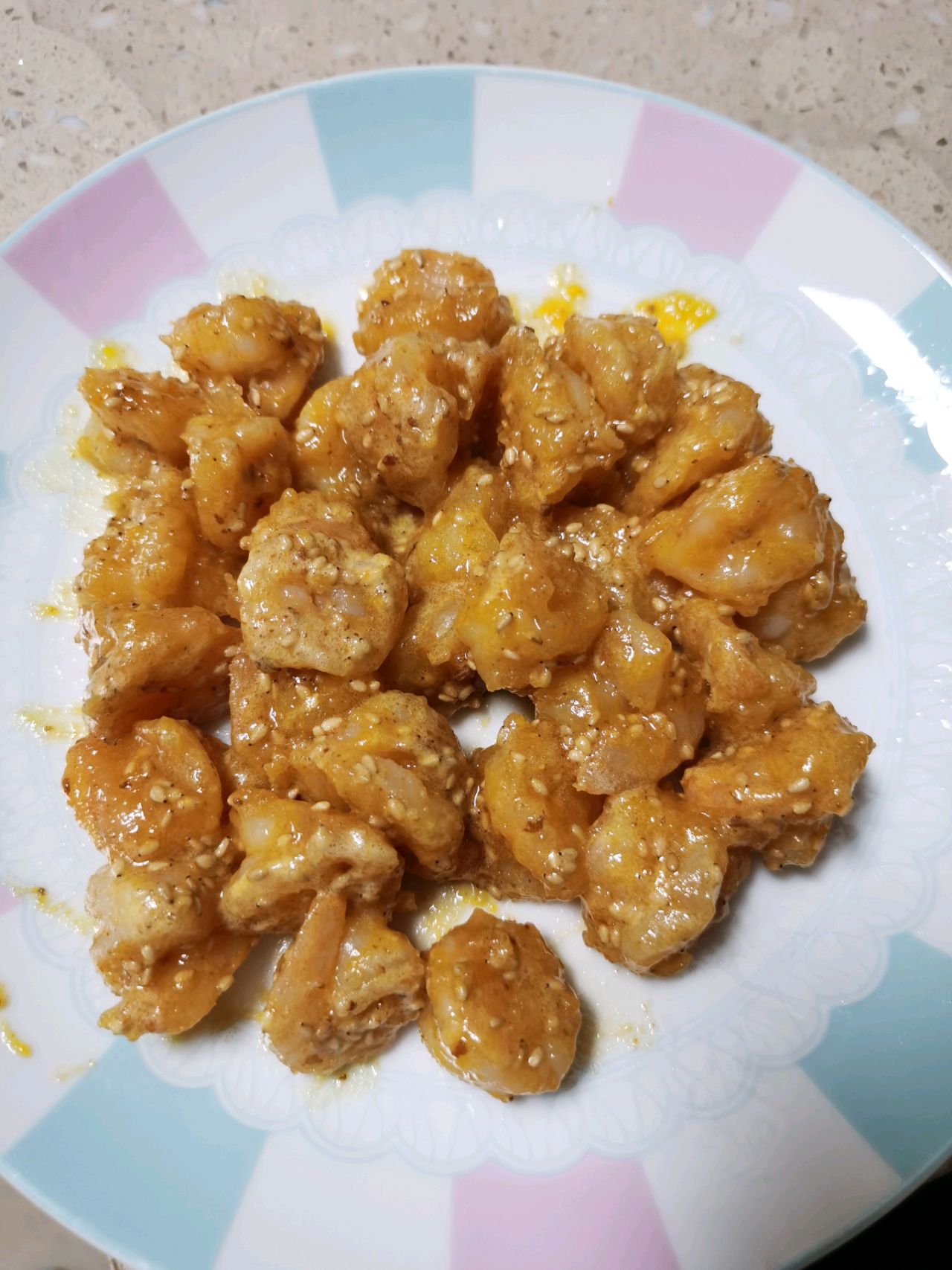 咸蛋黄焗虾仁