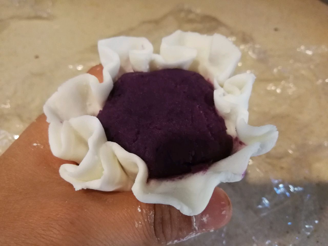 咸蛋黄芋泥福袋