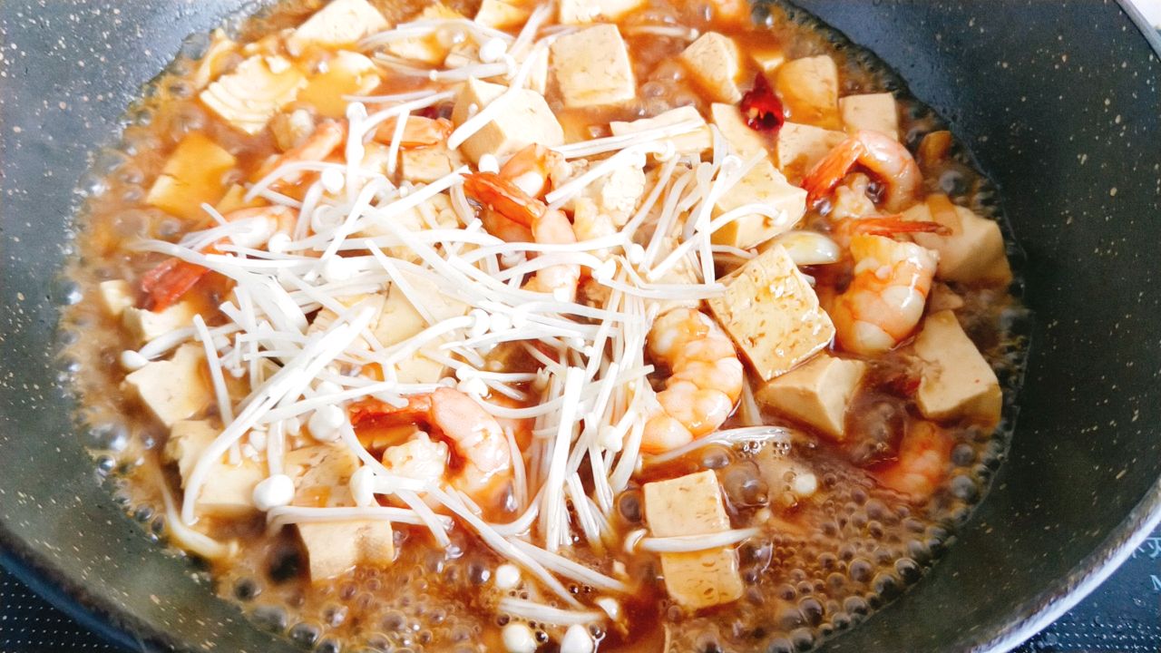 鲜味十足的虾仁滑豆腐