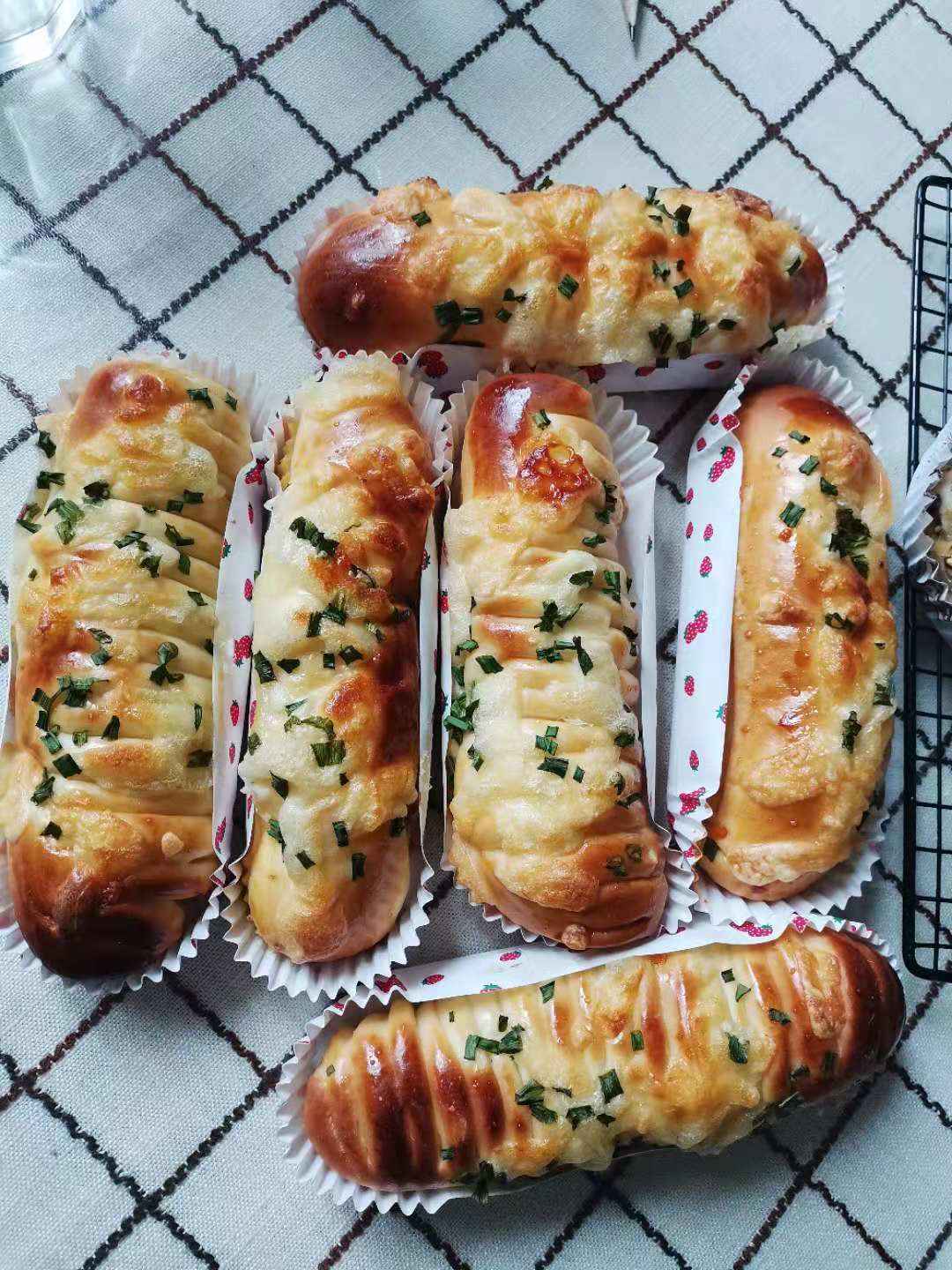 香葱  豆沙小面包