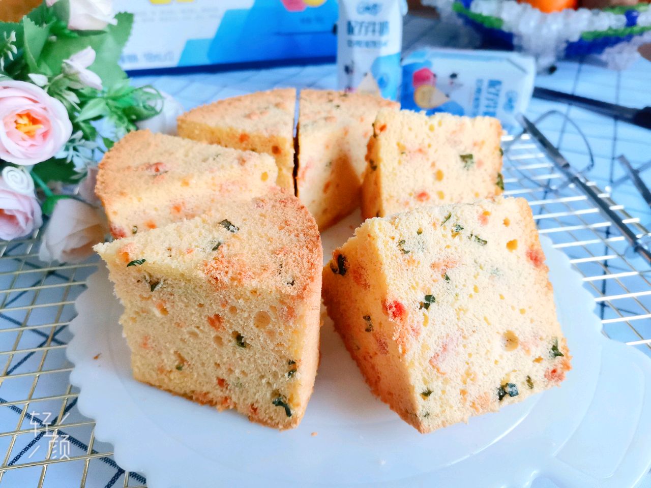 香葱肉松戚风蛋糕