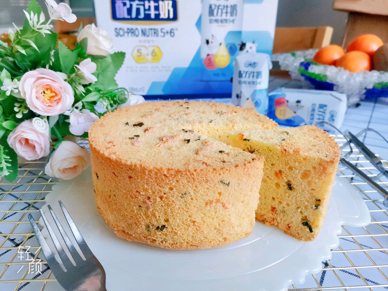 香葱肉松戚风蛋糕
