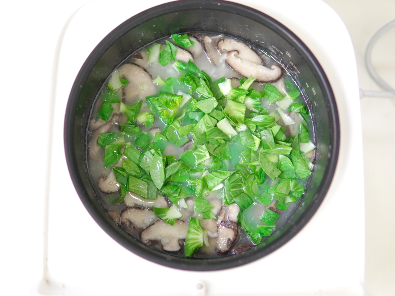 香菇瘦肉青菜粥