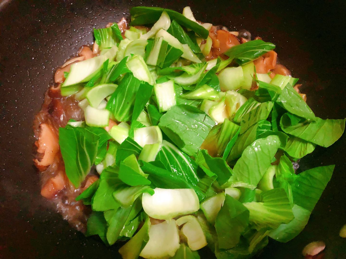 香菇油菜粉丝煲