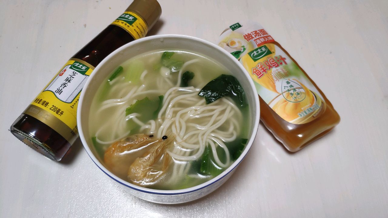 小白菜虾仁面