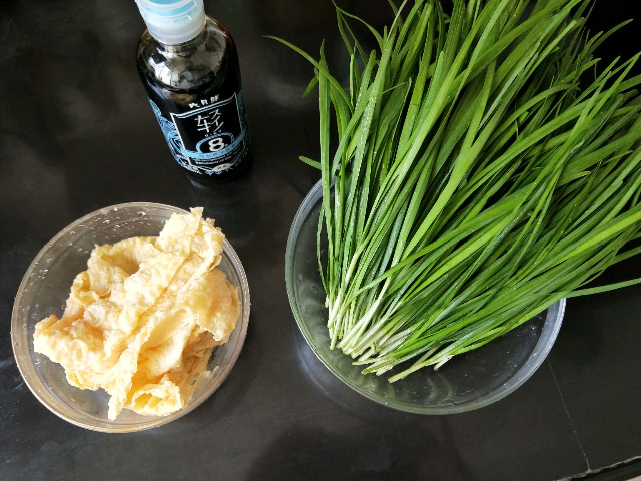 小炒腐竹韭菜