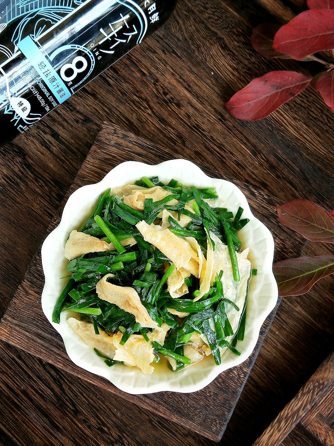 小炒腐竹韭菜