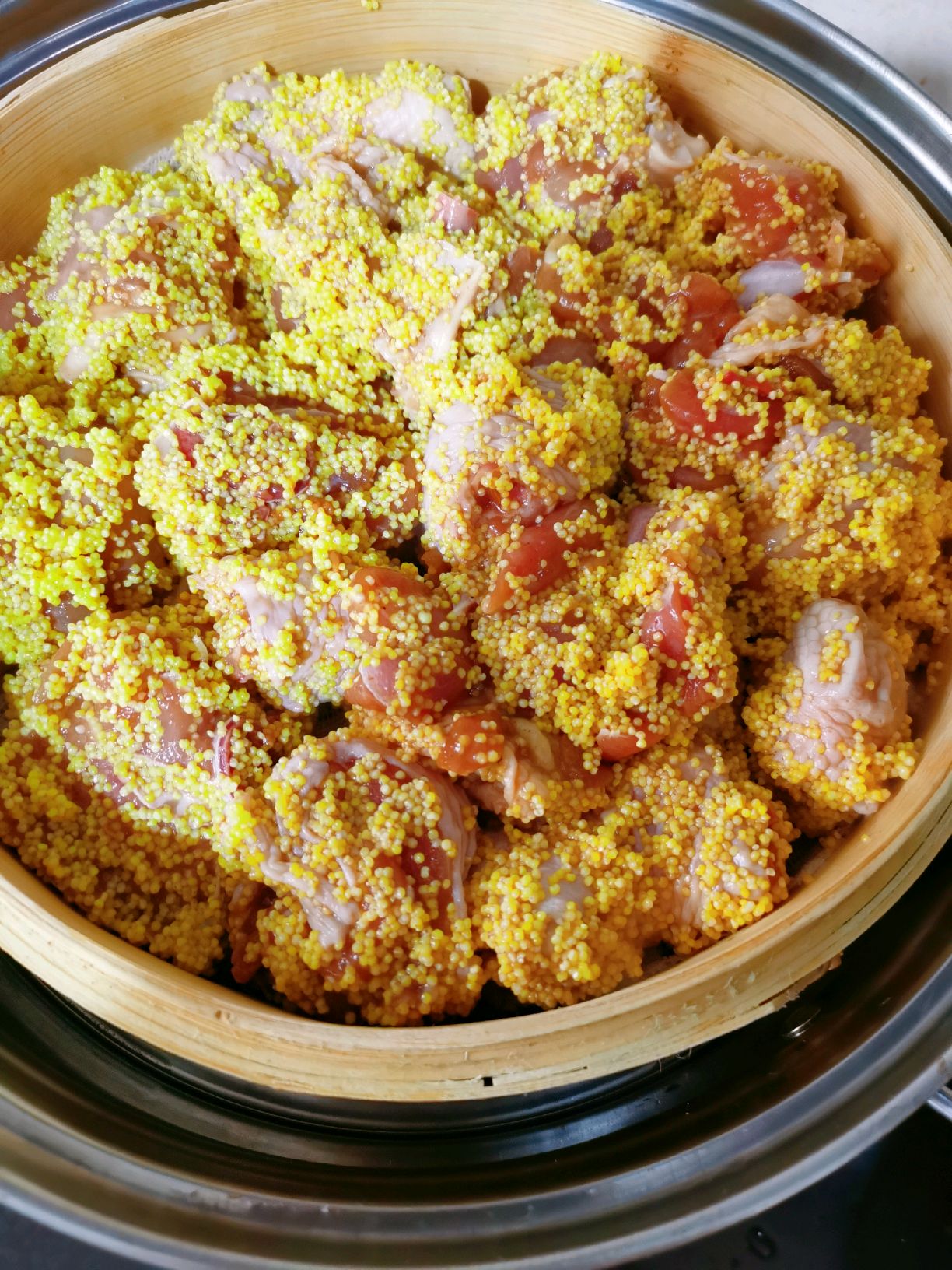 小米粉蒸鸡