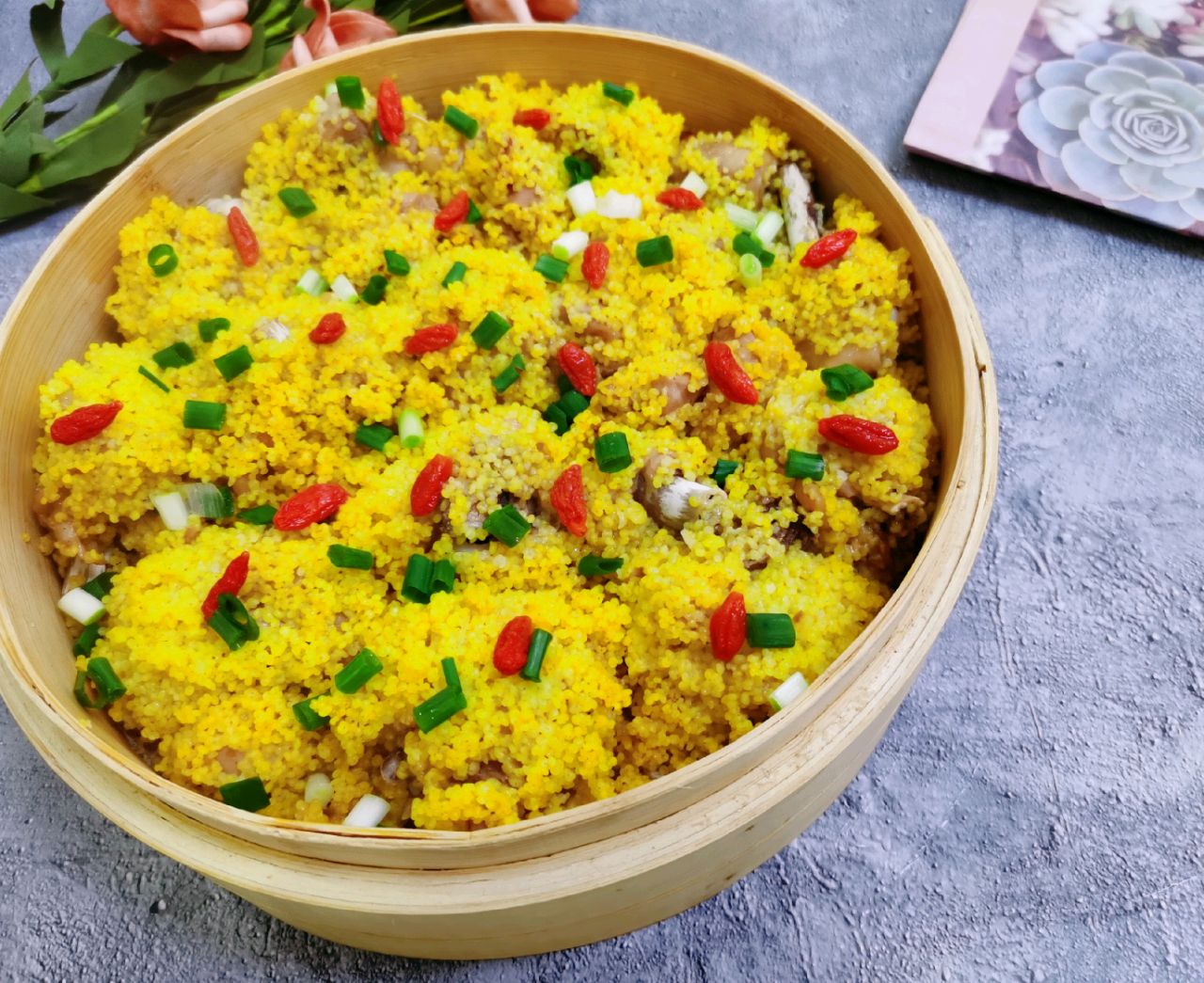小米粉蒸鸡
