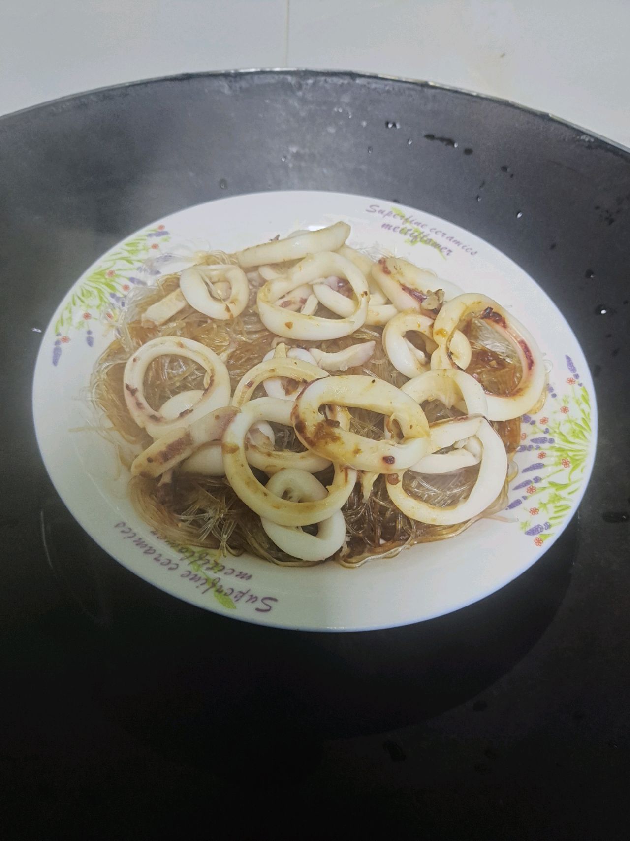 新鲜鱿鱼蒸粉丝
