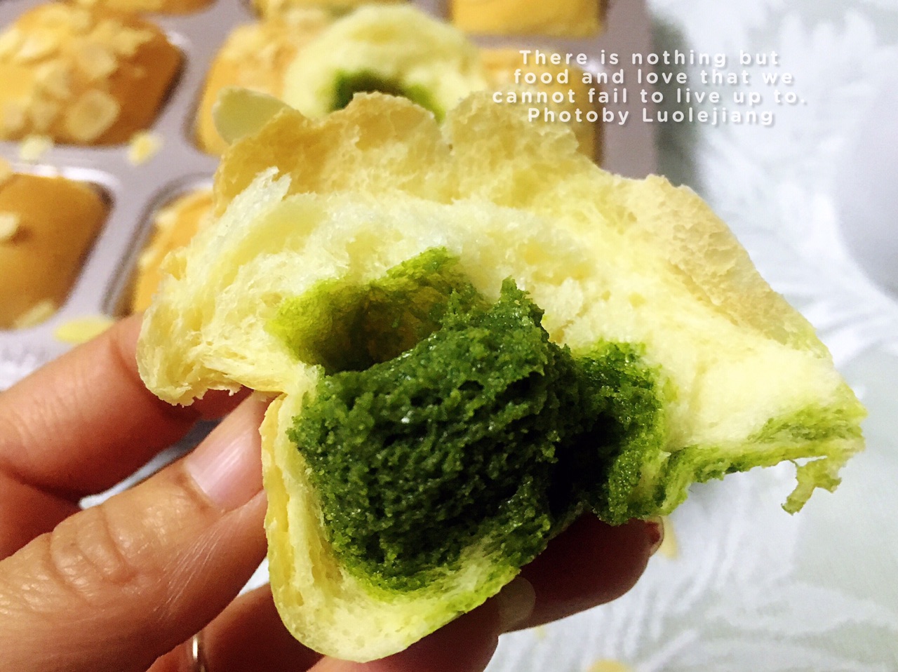 杏仁抹茶奶酥小餐包（水合法）