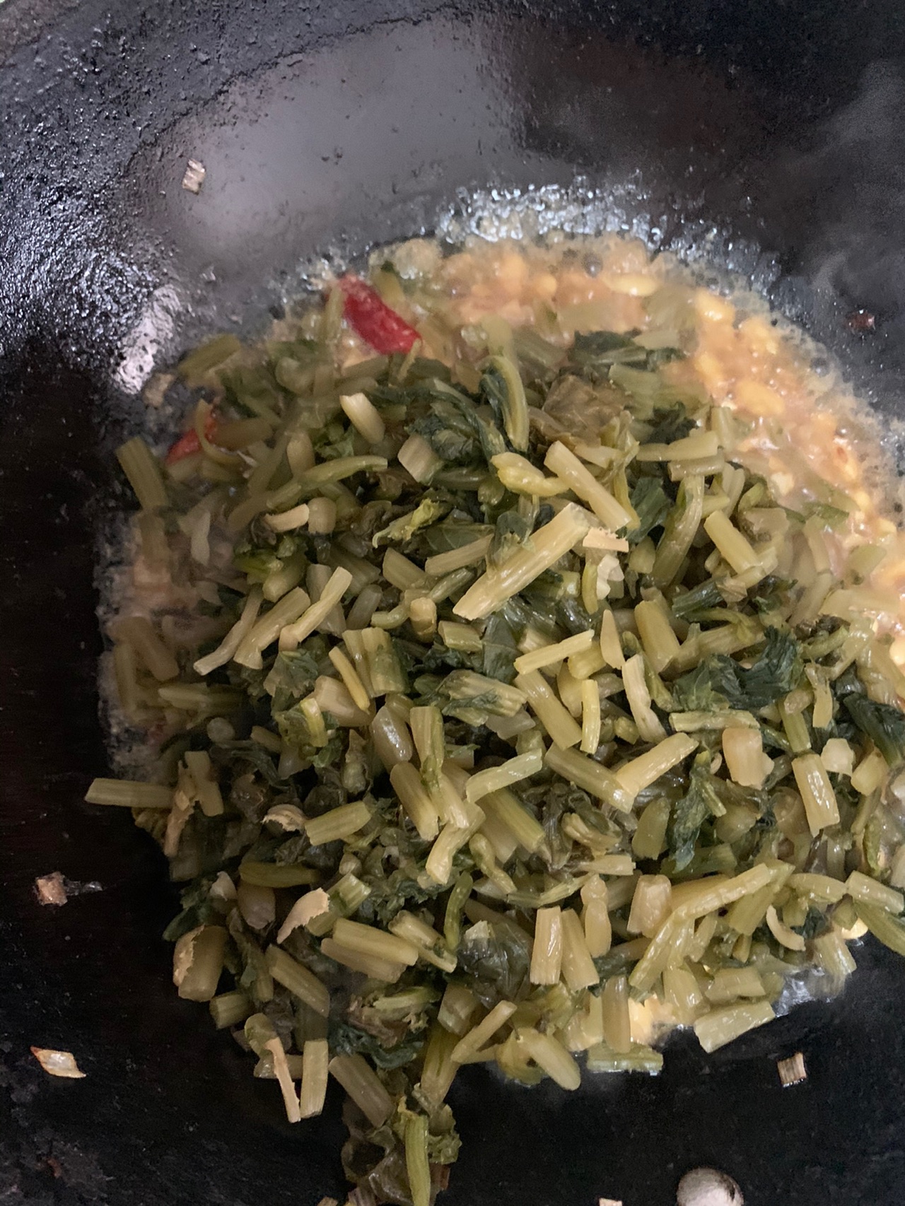 雪菜炒黄豆