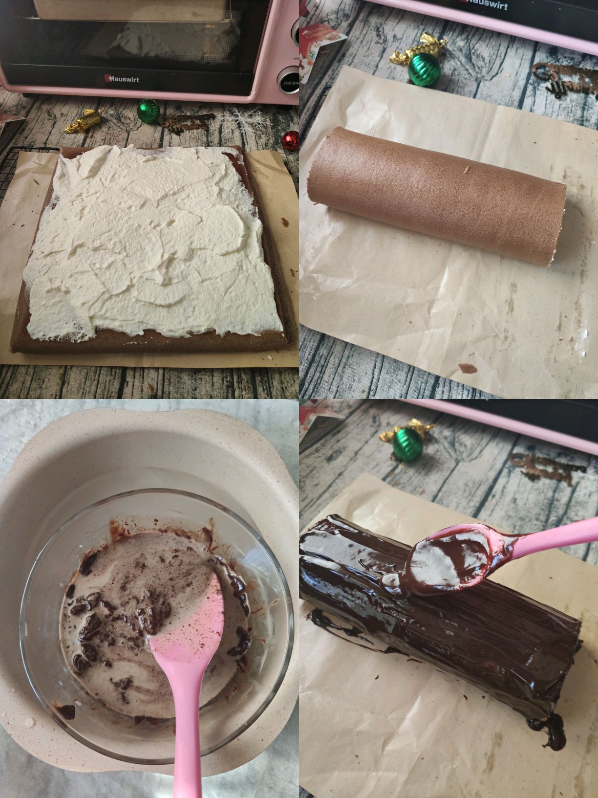 以假乱真的圣诞树杆蛋糕卷