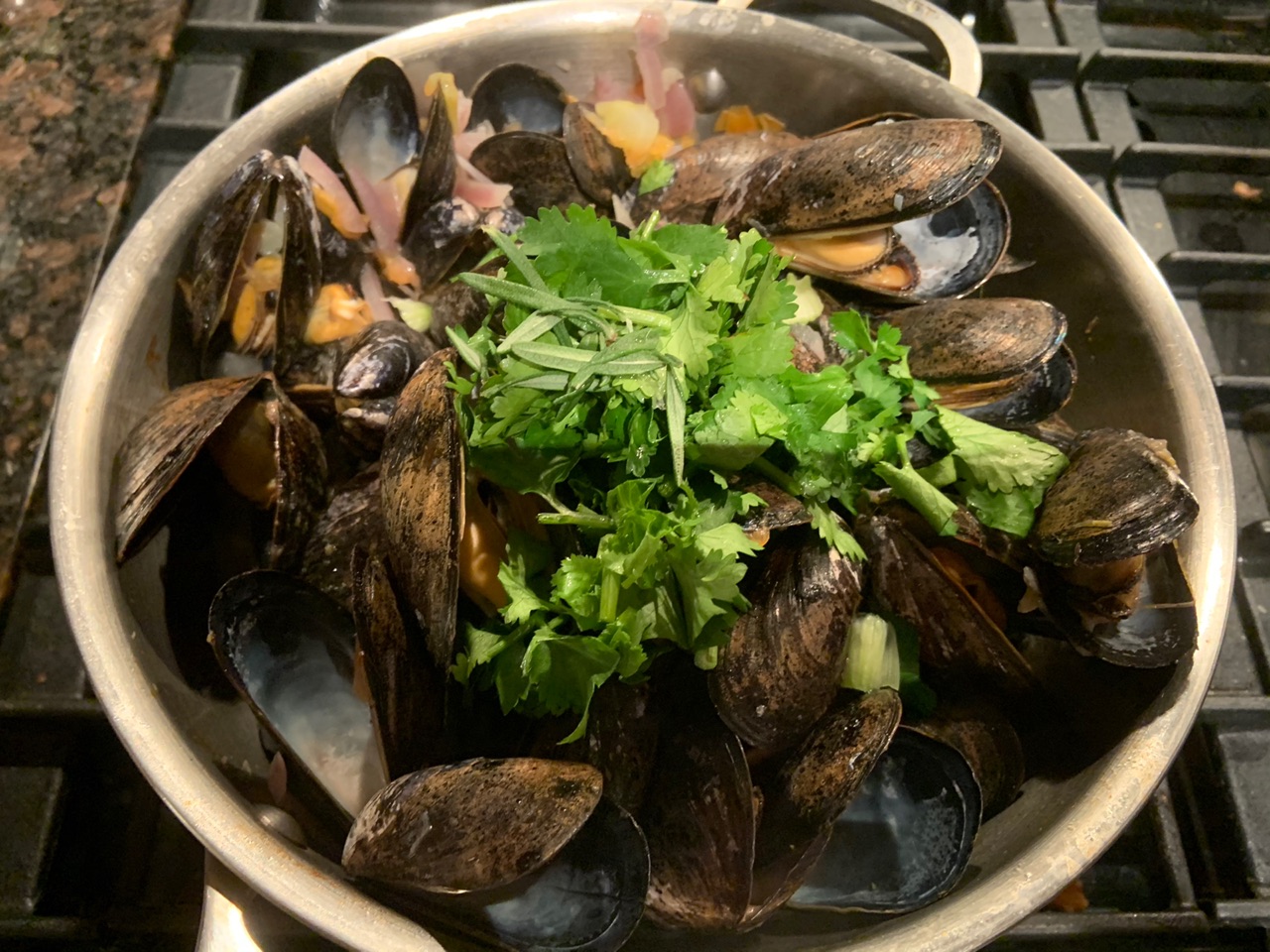 意式白葡萄酒焗青口