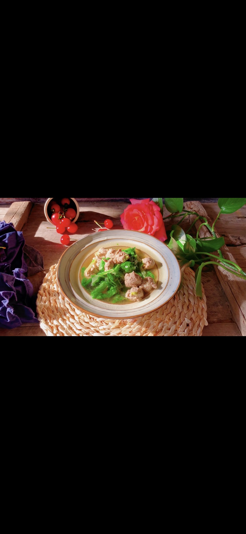 营养加倍的翡翠肉丸汤