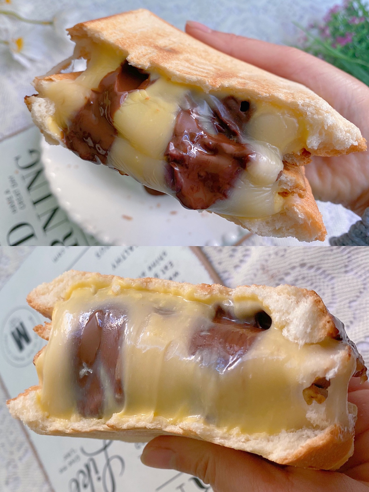 ㊙️营养早餐～软糯拉丝的麻薯芝士三明治