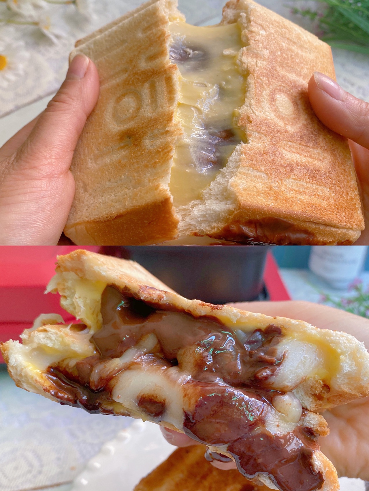 ㊙️营养早餐～软糯拉丝的麻薯芝士三明治