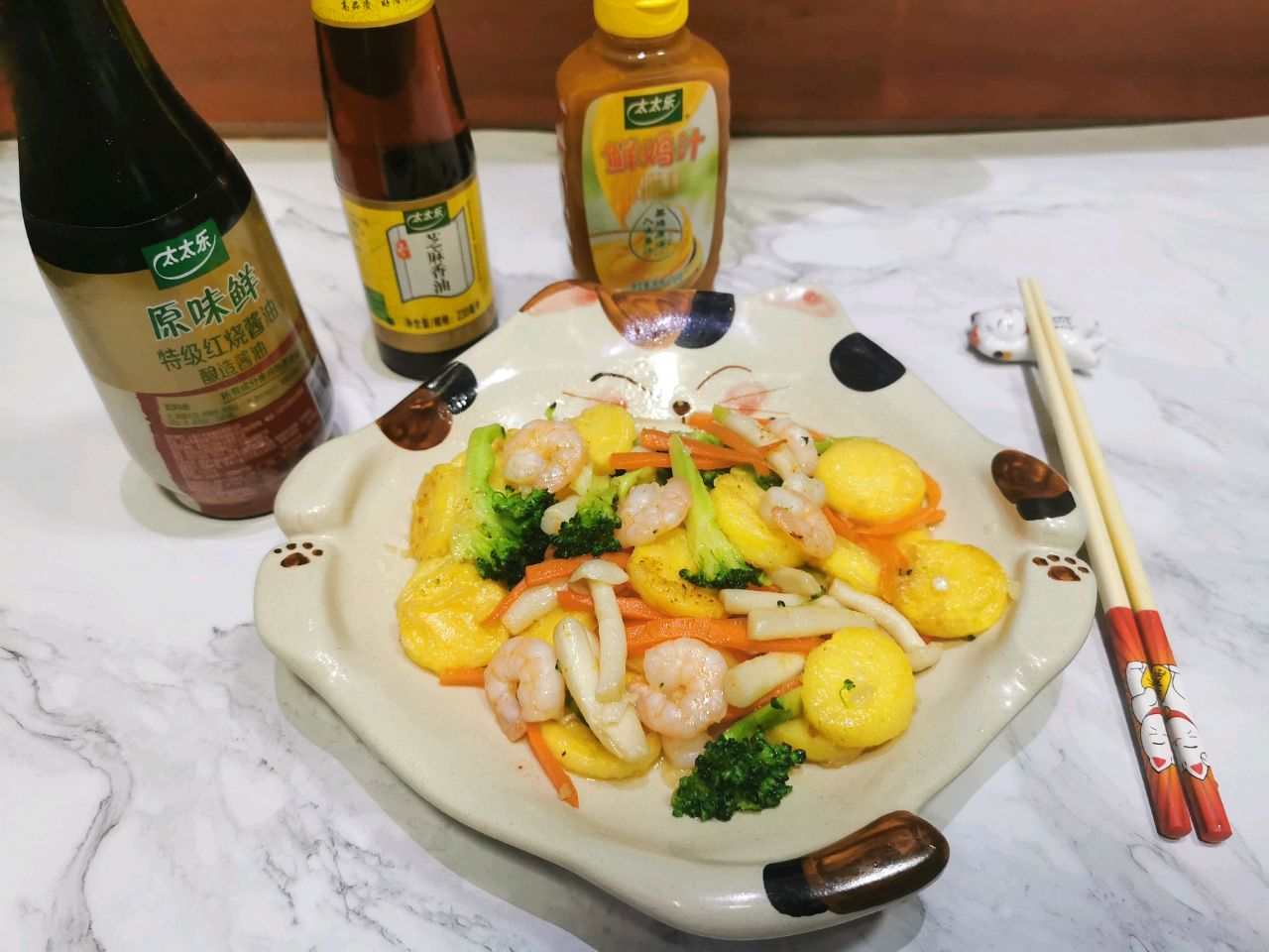 樱玉豆腐炒虾仁