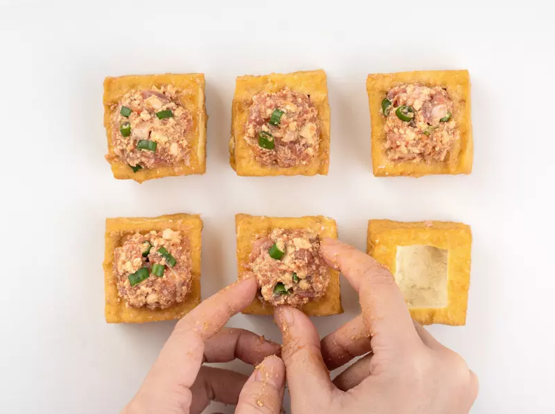 油豆腐包肉